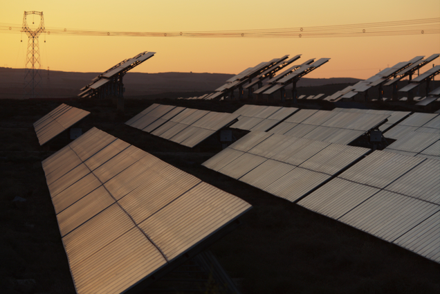 A solar farm in northwest China’s Ningxia Hui autonomous region (Image: Ng Han Guan/AP)